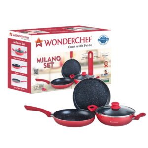 Wonderchef Milano Set (Red) - 4 Pieces
